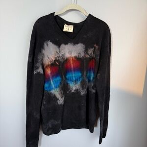Galadriel Mattei Cashmere Black Sweater with Color Design